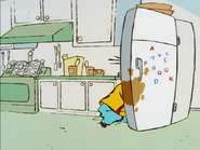 Eddy at the refrigerator.