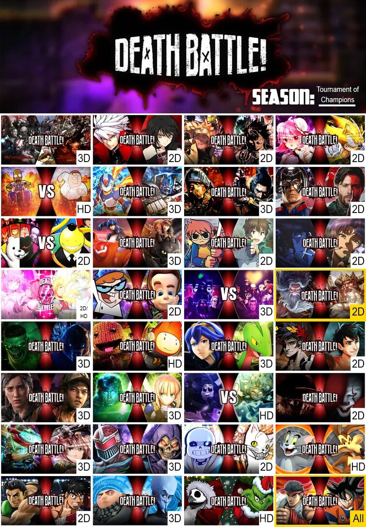 Death Battle Season Tournament of Champions Matchups Fandom