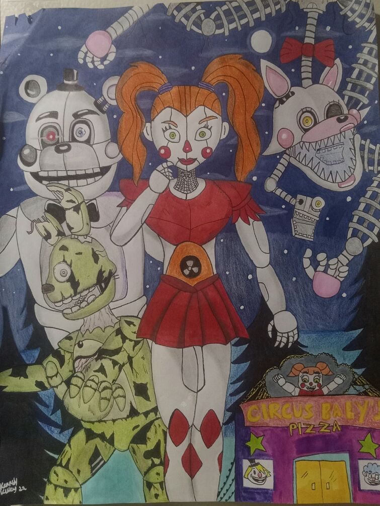 Hello, It's been a while. Here are 4 pieces of FNAF Art I made recently :  r/fivenightsatfreddys