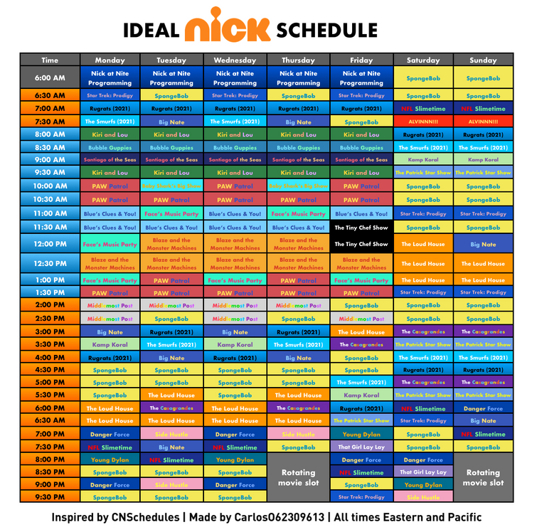 Make your own Nick Jr schedule. Fandom
