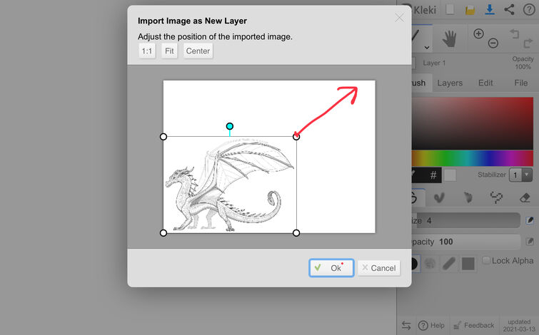 Import Image into Kleki 