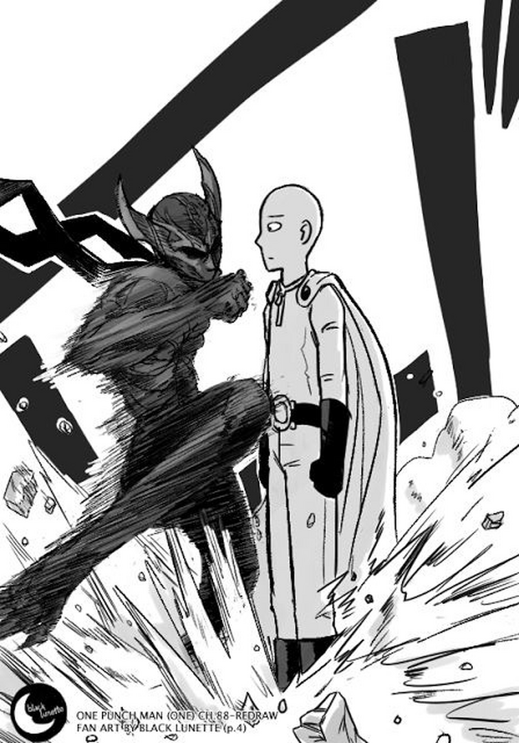 Behold The New Art Of Saitama Vs Awakened Garou By One Punch Man Fan Fandom