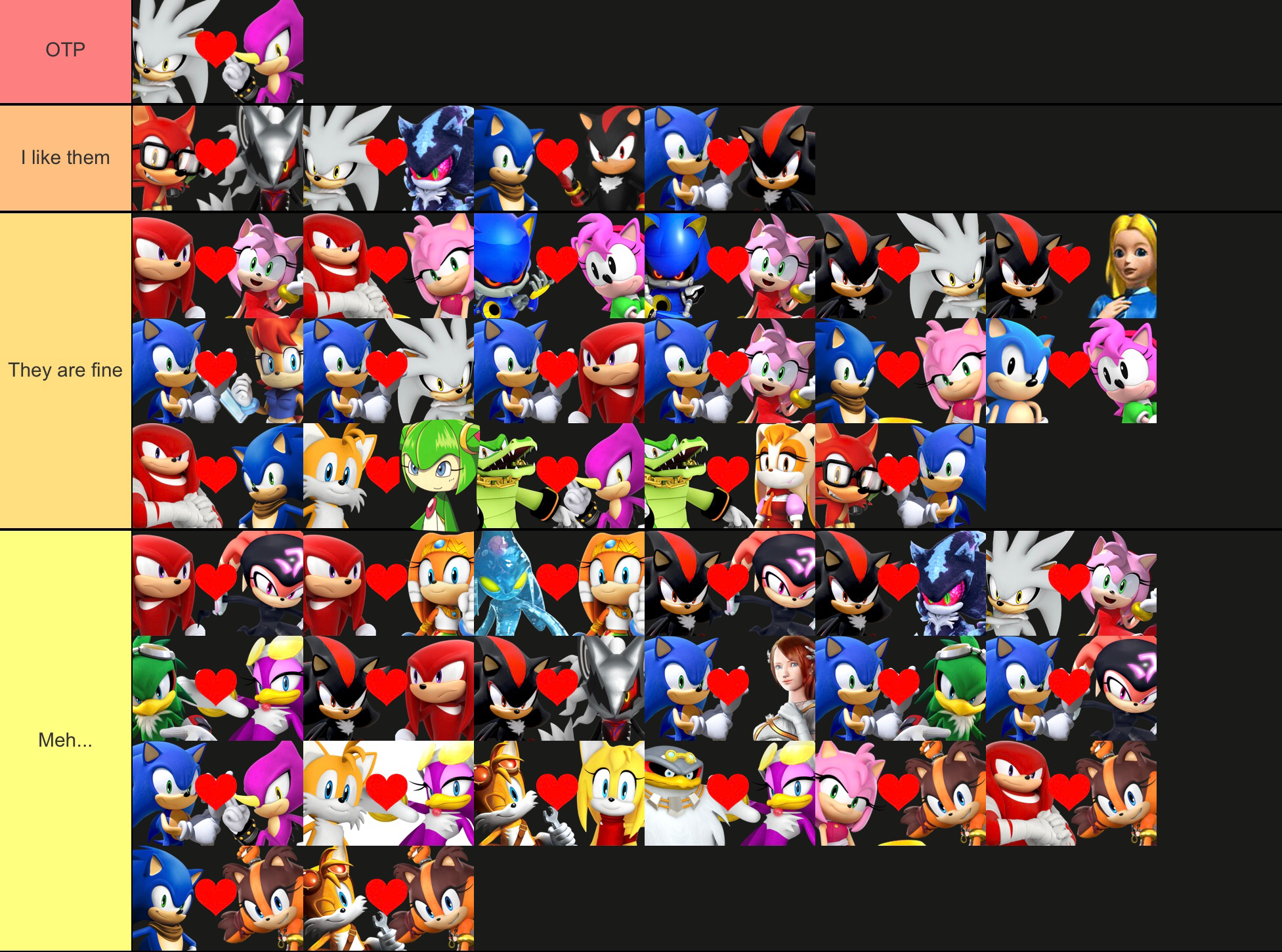 Create a Sonic The Hedgehog Games Tier List - TierMaker