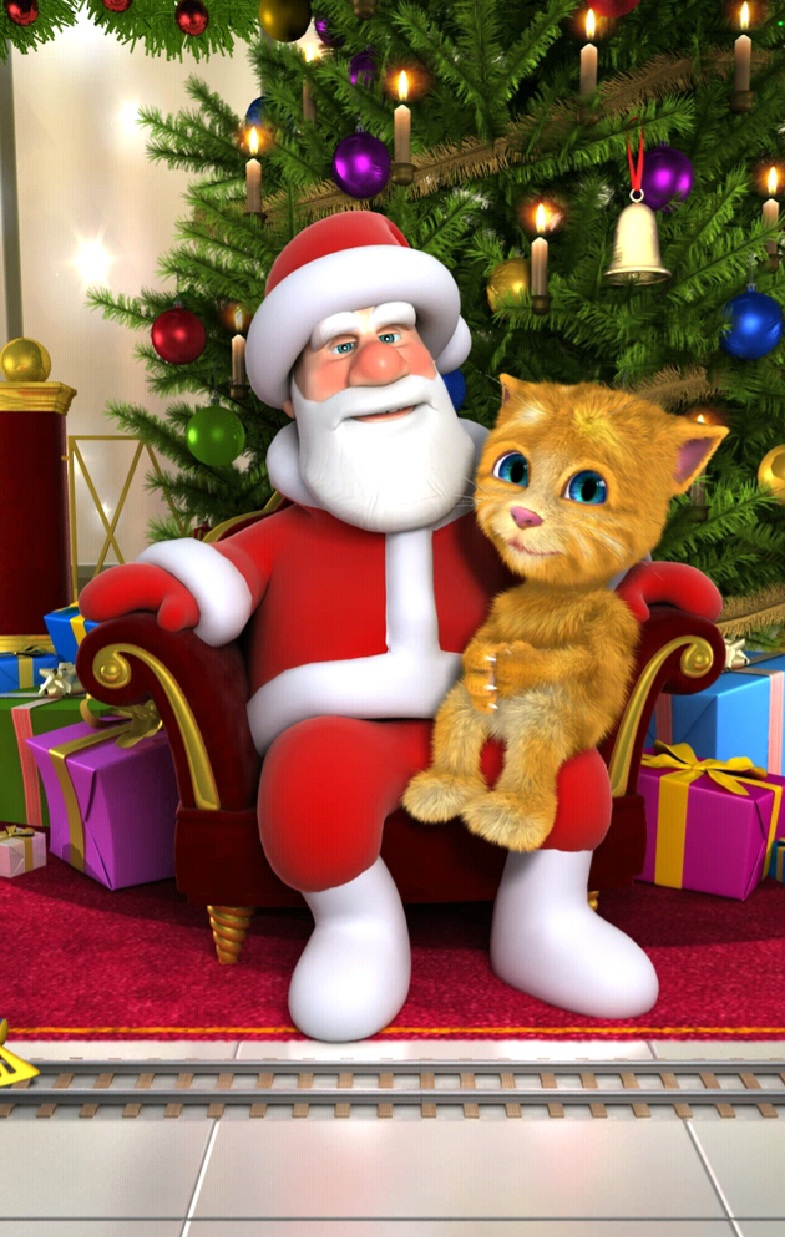 Talking santa ginger. Санта и Джинджер. Талкинг Санта. Говорящий Санта. Говорящий том Санта.