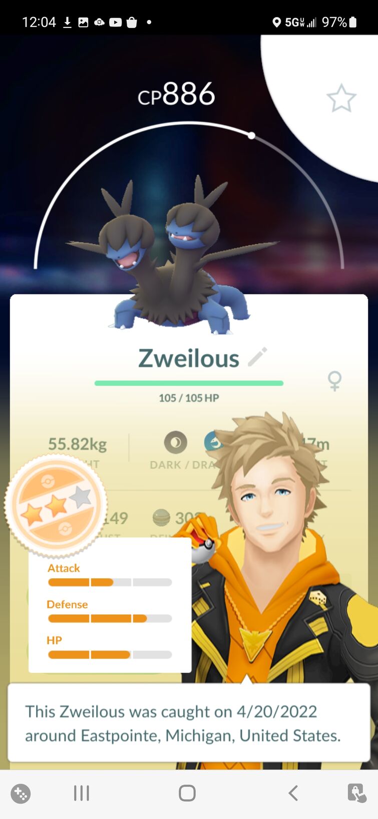 Should I evolve this Zweilous? Or wait to find a better Deino? : r/pokemongo