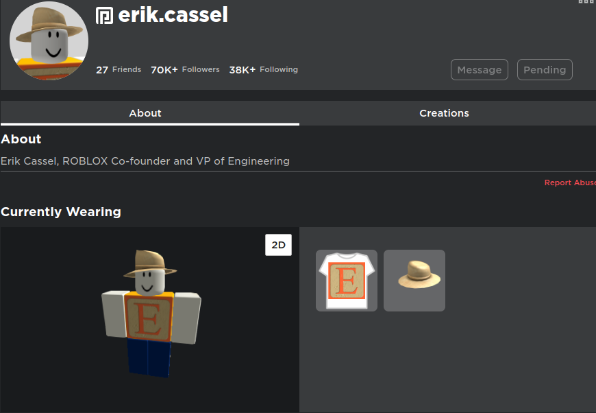 R I P Erik Cassel Co Founder Of Roblox Fandom - rip roblox guests