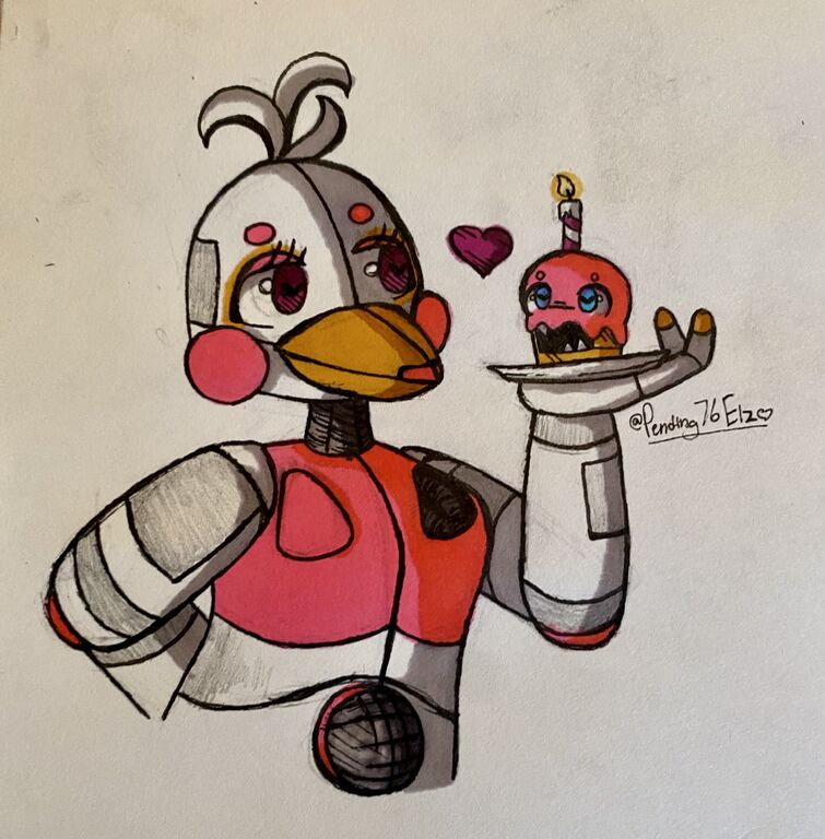 Drawing the Funtime chicas! (I made my oc funtime chica before the act, chica fnaf