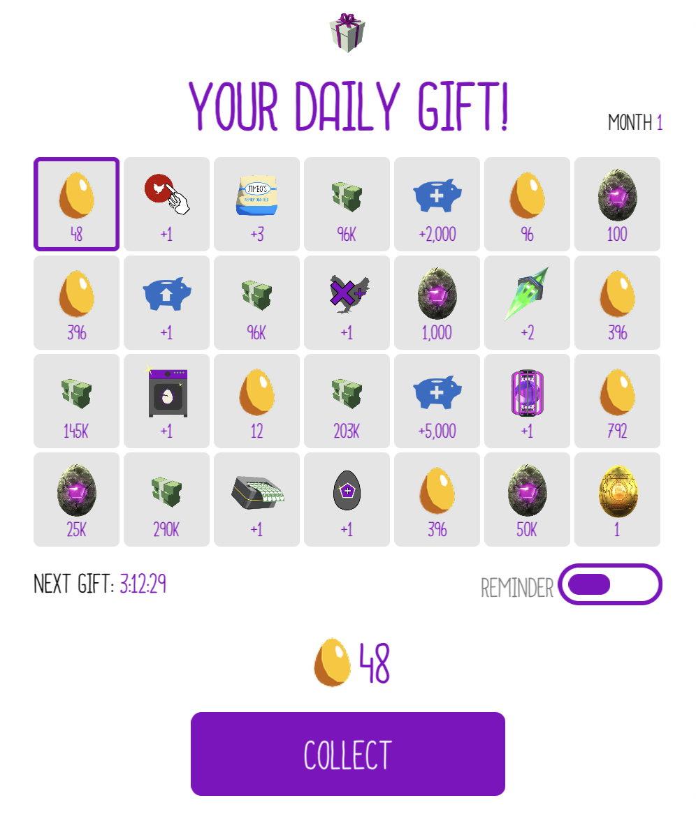 Daily Gift Calendar Egg Inc Wiki Fandom