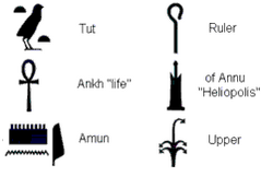 Tut hieroglyphic meanings