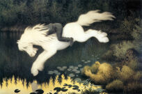Boy on white horse Theodor Kittelsen