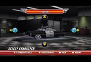 Sheriff en la selección de personajes de Cars: Race-O-Rama.
