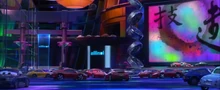 Cinco Ferraris rojos que aparecen simultáneamente en Cars 2