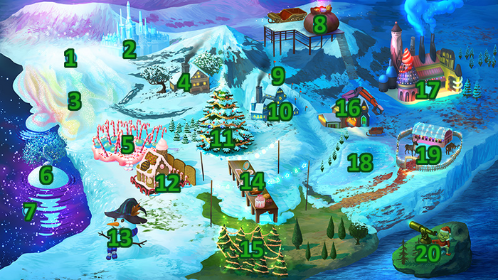 Christmas Map with Numbers