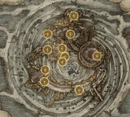 Map of Farum Azula with marked locations