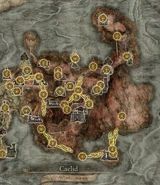 Map of Caelid with locations marked