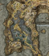 Map of Liurnia with locations marked