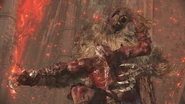 Godfrey is drenched in blood
