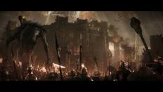 Soldiers and  march upon the Royal Capital