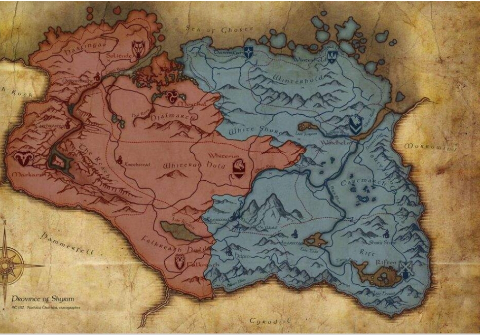 skyrim civil war map