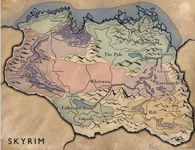 Show All Locations Skyrim Map (Skyrim)/Locations | Elder Scrolls | Fandom