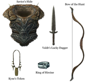 Savior's Hide, along with the various unique hunting gear.