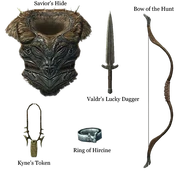 Gear.png (175 kio) La Peau du Sauveur avec les différents objets uniques pour la chasse.