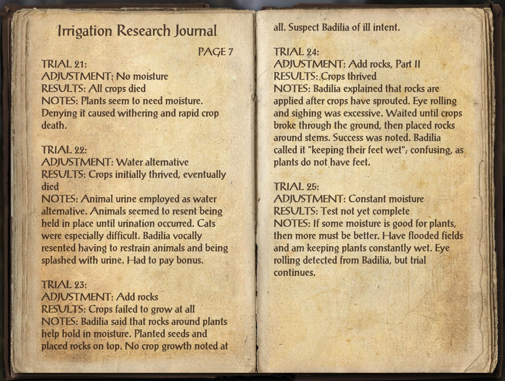 Irrigation Research Journal | Elder Scrolls | Fandom