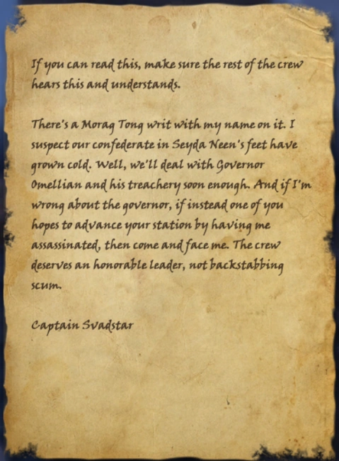 Captain's Note | Elder Scrolls | Fandom