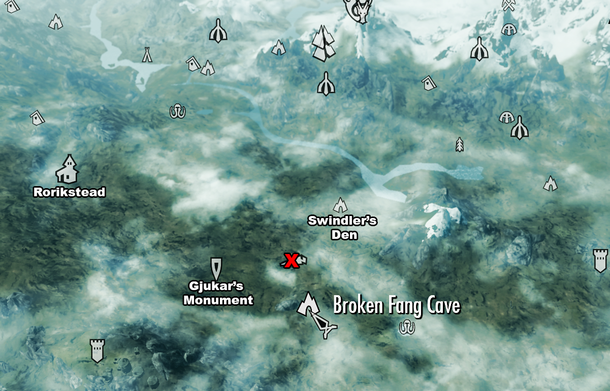 skyrim broken fang cave location