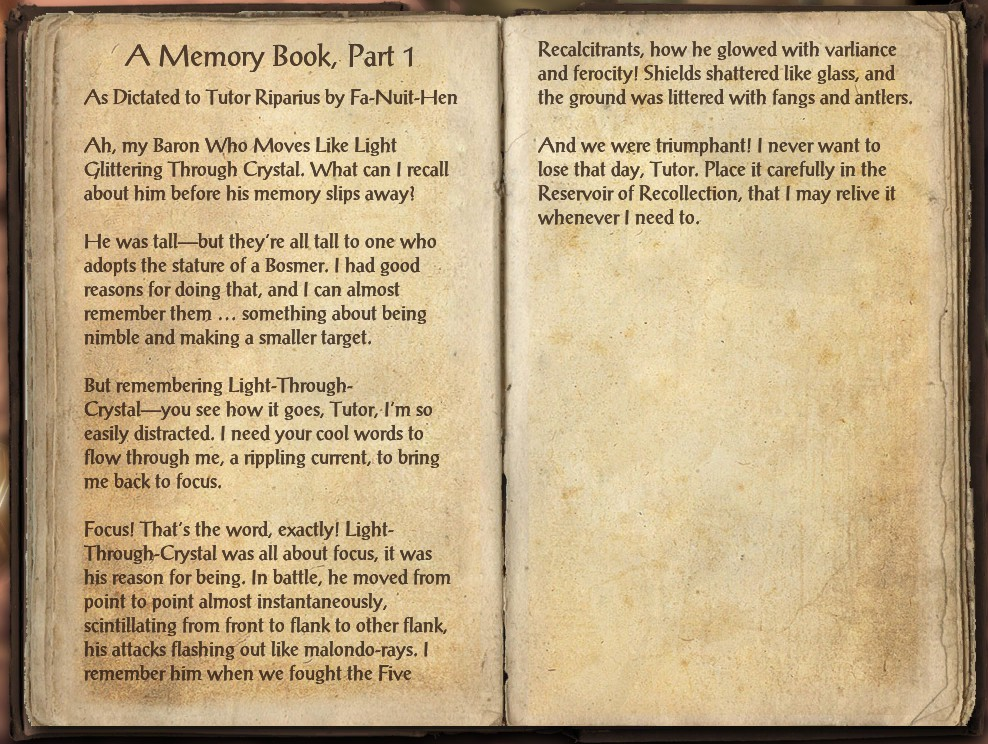 A Memory Book, Part 1 | Elder Scrolls | Fandom
