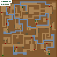 An annotated map of the dungeons.