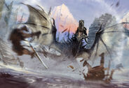 Concept art of Alduin attacking with a shout.