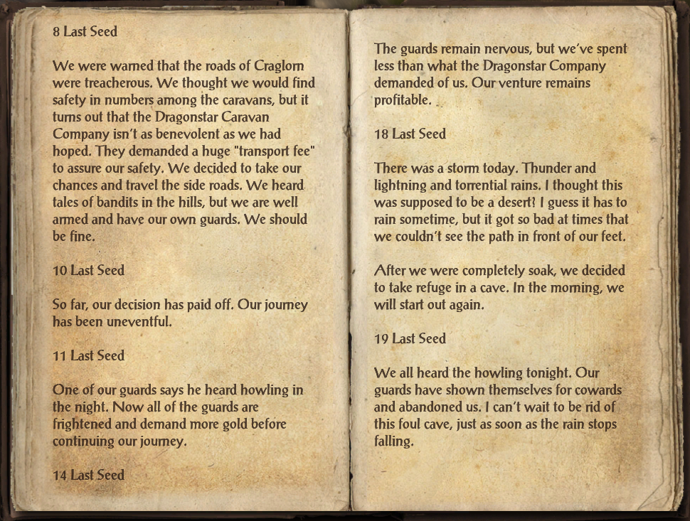 Waylaid Traveler's Journal | Elder Scrolls | Fandom