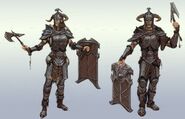 Concept art for steel armor in Skyrim