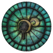 Stendarr's symbol wrought in stained glass.
