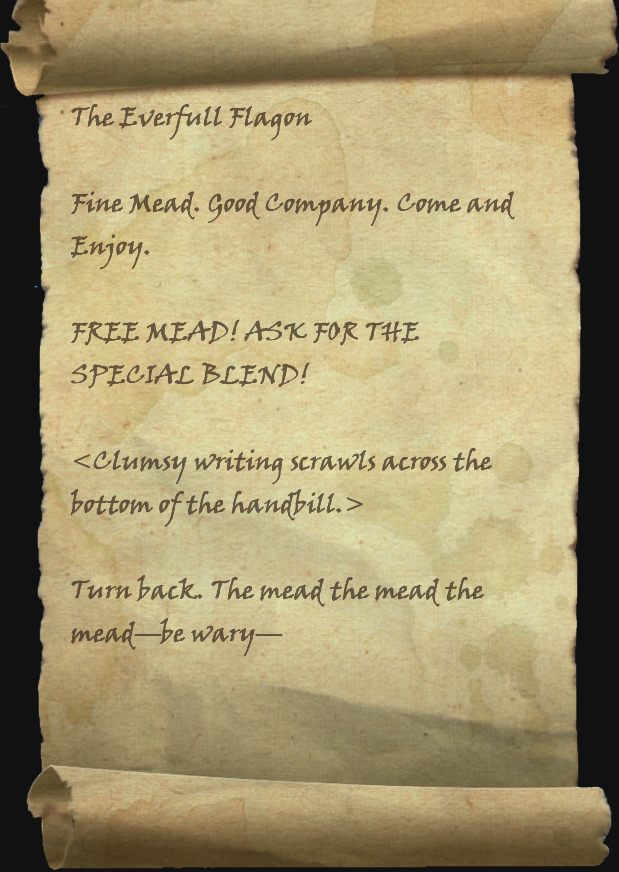 Everfull Flagon Handbill | Elder Scrolls | Fandom