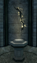 Auriel's Bow on a pedestal in the Inner Sanctum