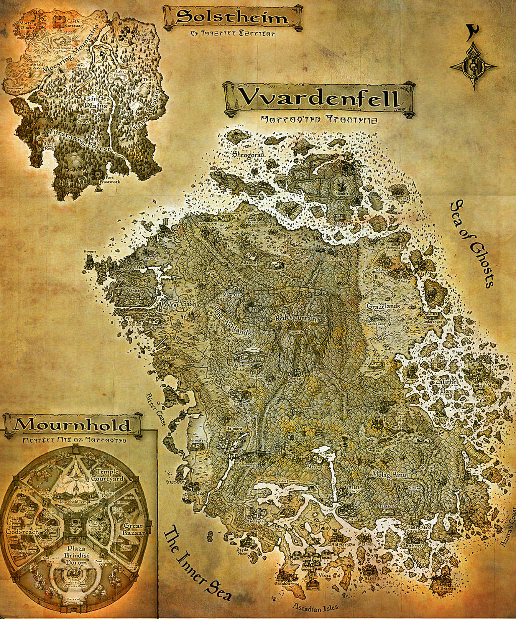 Map Of Morrowind With All Locations Regions (Morrowind) | Elder Scrolls | Fandom