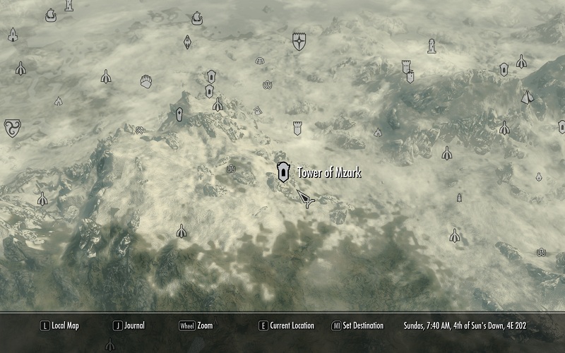 skyrim tower of mzark location