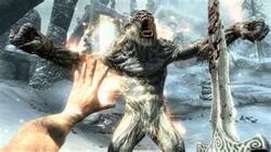 Frost Troll Fighting the Dragonborn