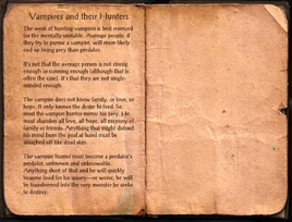 Vampires and their Hunters