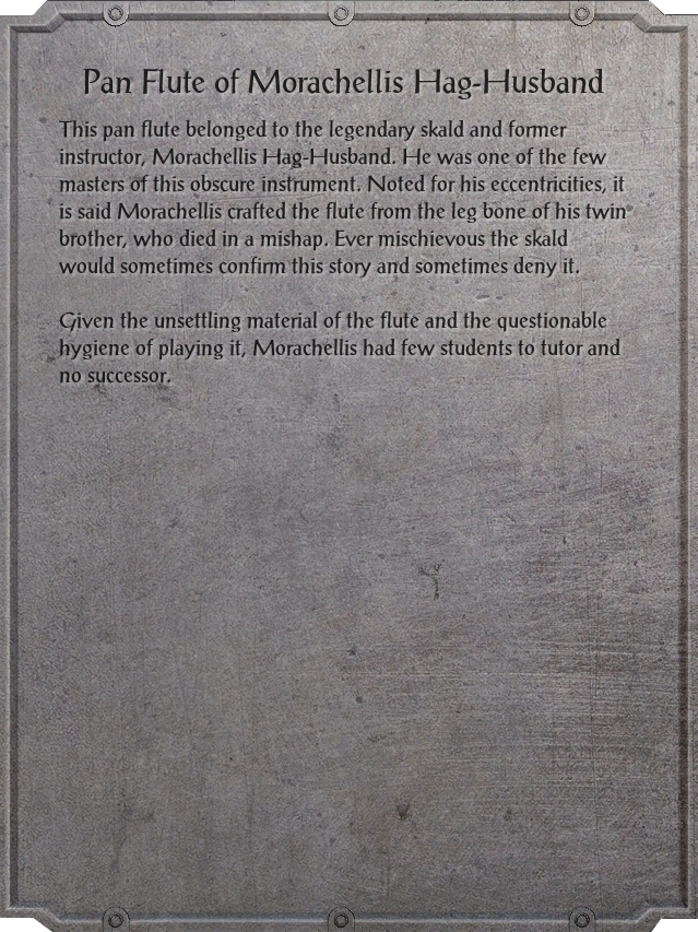 Pan Flute of Morachellis HagHusband Elder Scrolls Fandom