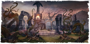 The Crypts of Cath Bedraud enveloped in Bloodthorns.