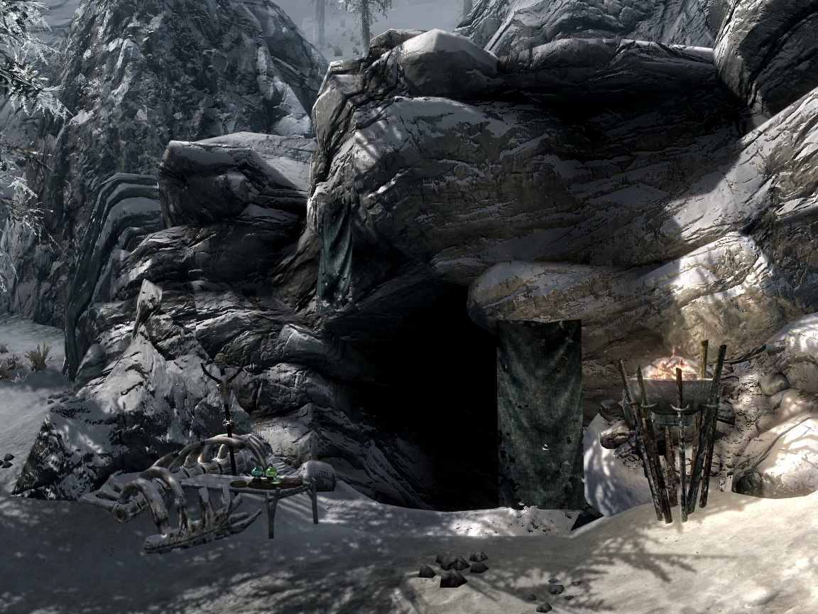 Southfringe Sanctum is a cave located southeast of Helgen. 