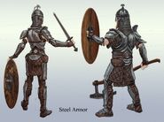 Steel Armor hind view concept art