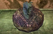 The mask on its cushion
