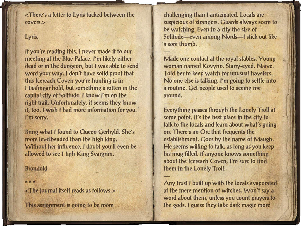 Brondold's Journal | Elder Scrolls | Fandom