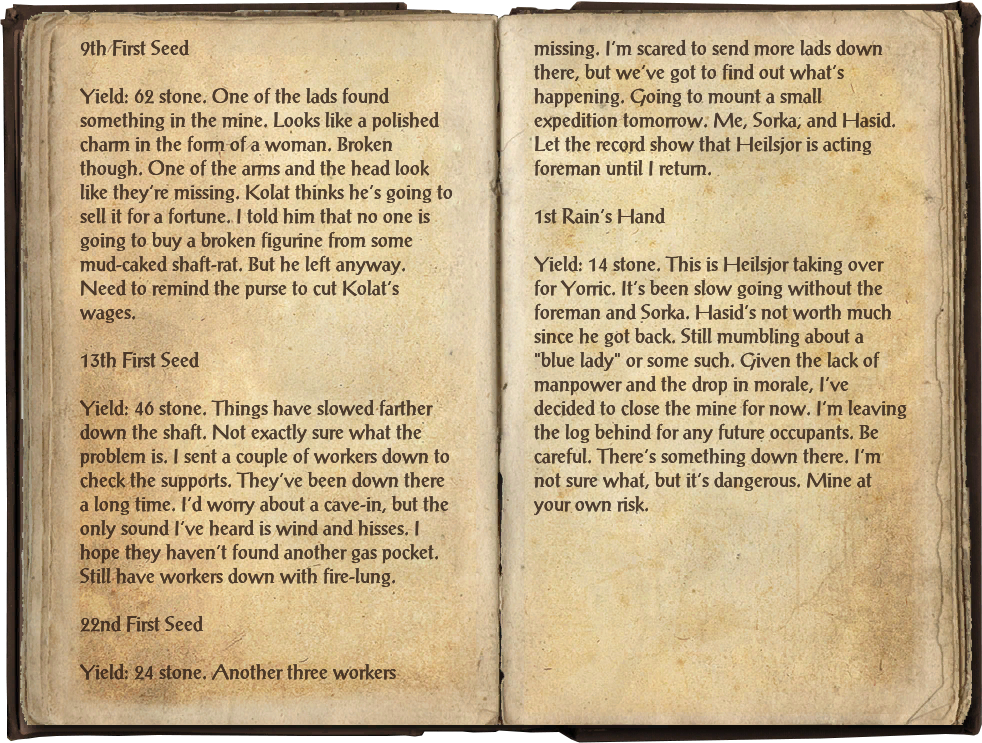 Chiselshriek Foreman's Log | Elder Scrolls | Fandom