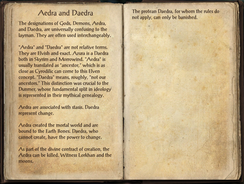 Aedra and Daedra, as seen in The Elder Scrolls Online