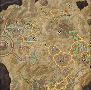 The map of an Abandoned Camp, the starting location of the "Into the Woods" quest.